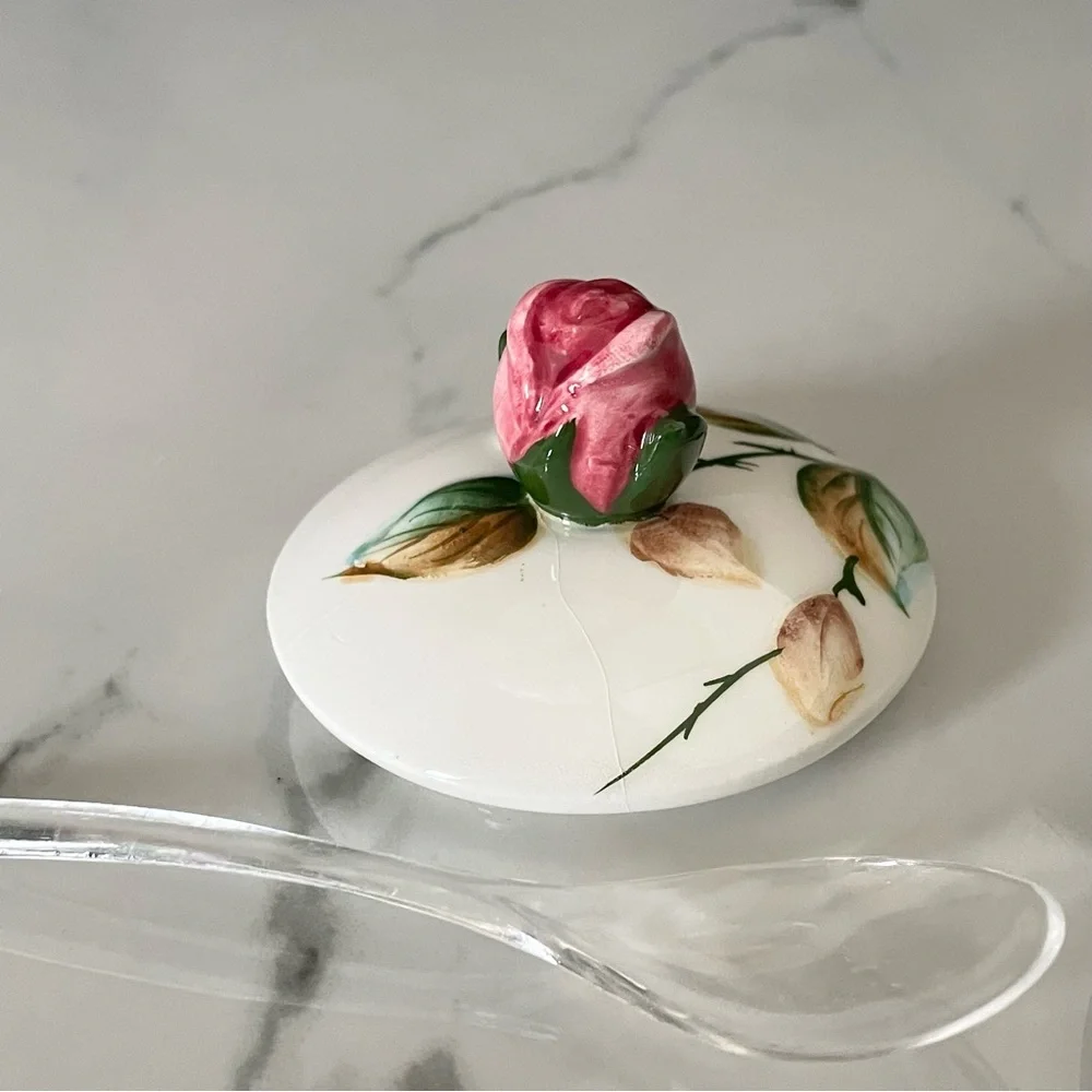 Vintage Rose Jam Jar by Lefton
